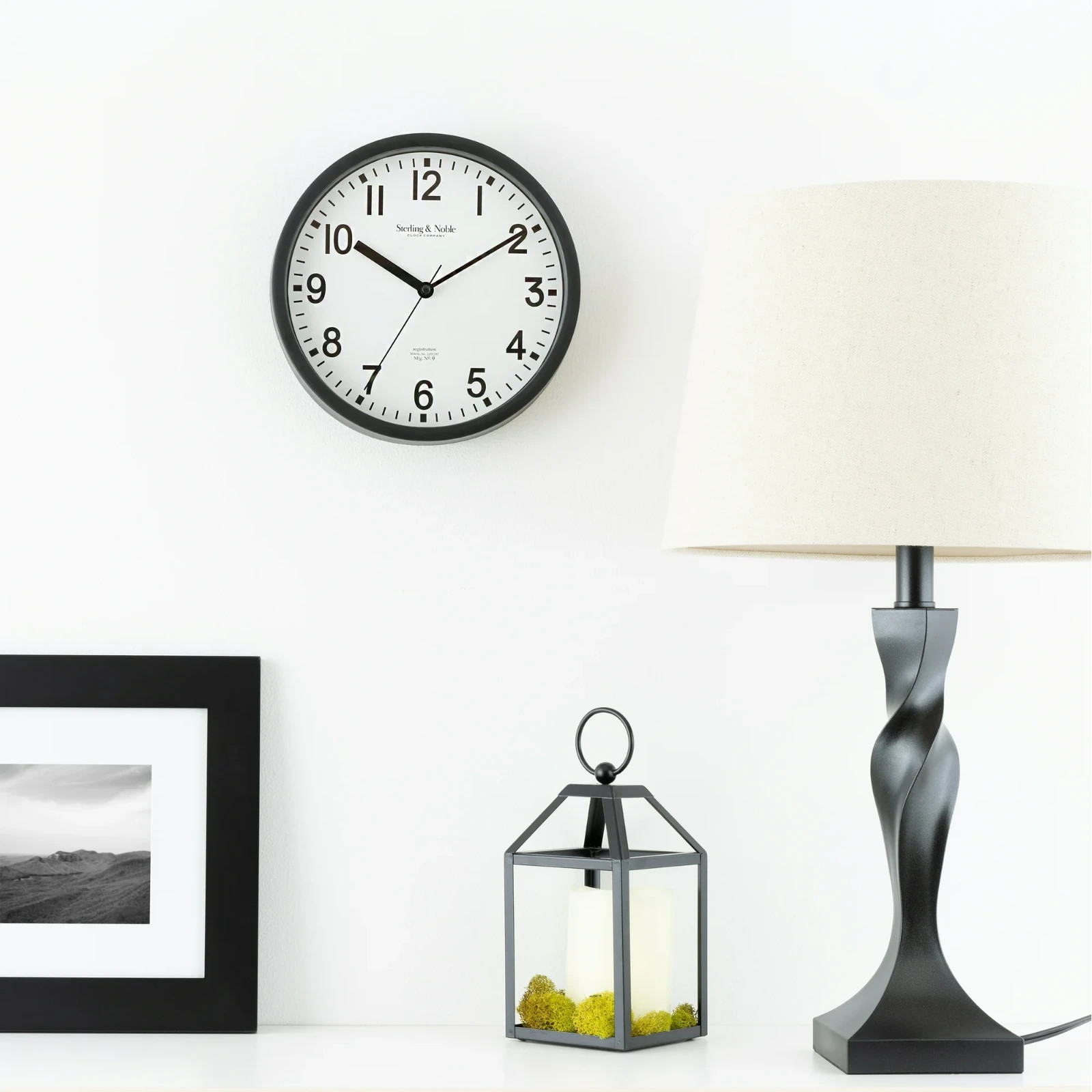 Mainstays Basic Indoor 8.78" Black Analog Round Modern Wall Clock