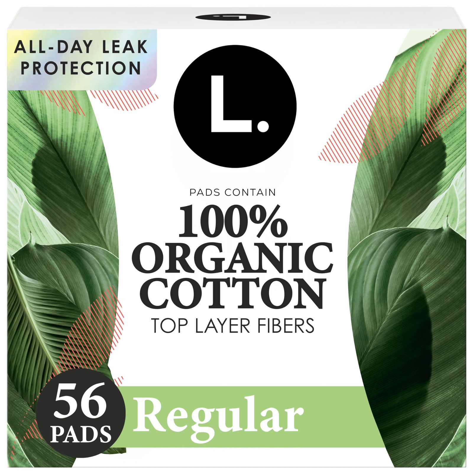 L. Ultra Thin Pads for Women, Regular Absorbency, Organic Cotton Top Layer, U...