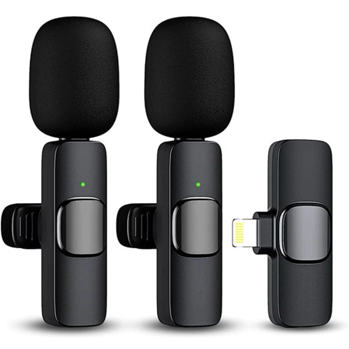 Lavalier Wireless Microphone Audio for Video Recording Lightning Connector 2 Pcs