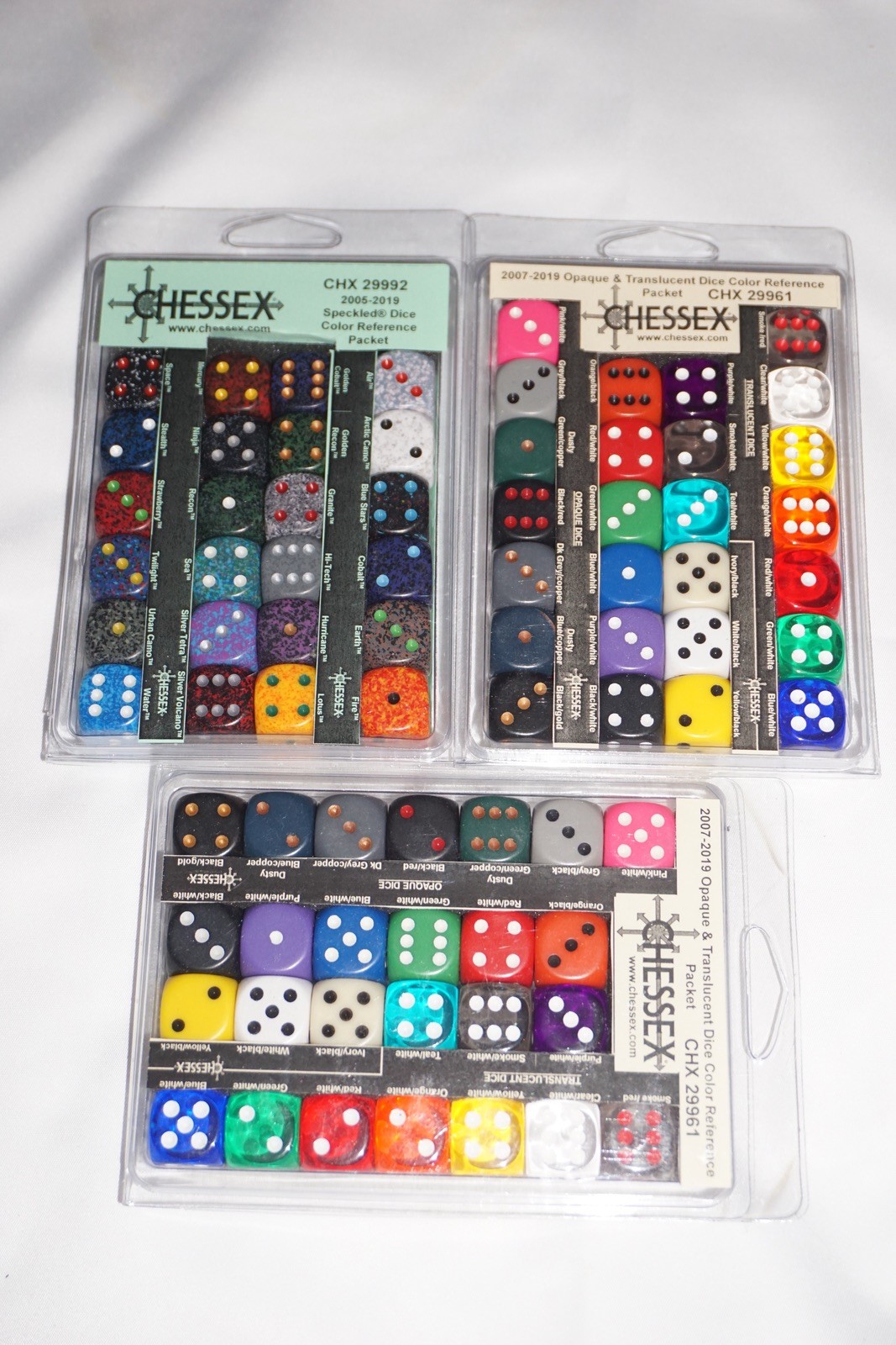 Chessex Chx 29992 & 29961 x2 Dice Set Lot of 3 NEW Speckled