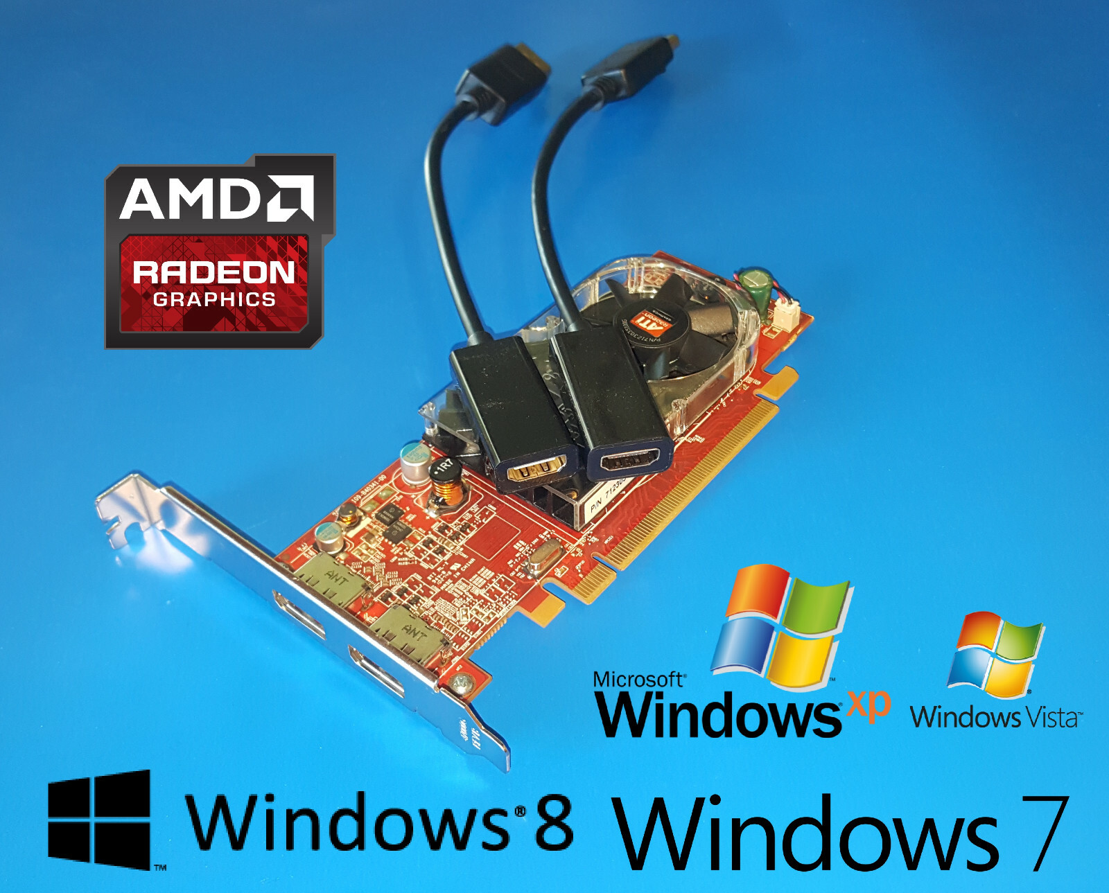 HP Compaq Elite 8000 8100 8200 8300 Full-Height Dual HDMI Video Graphics Card