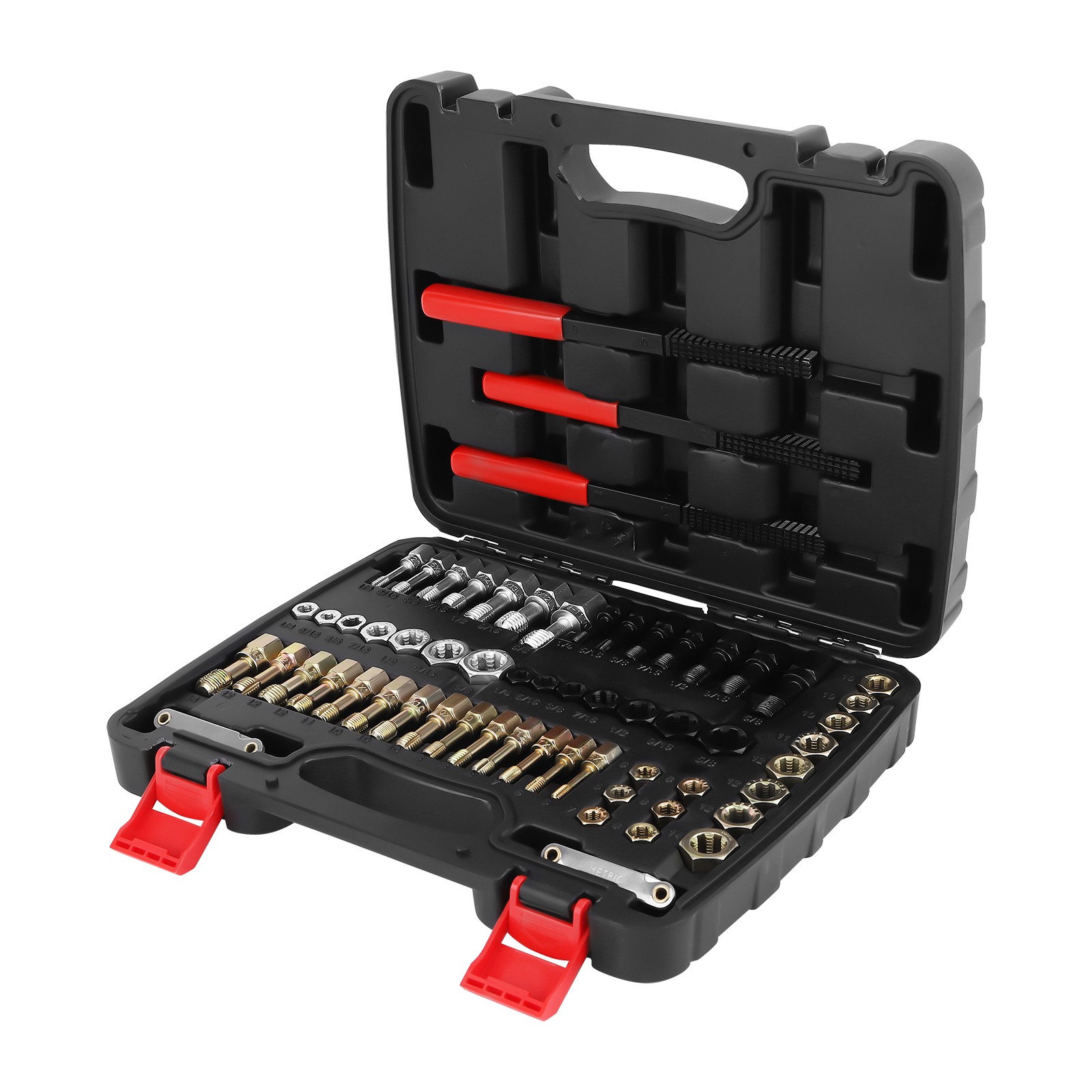 61pc Thread Chaser Kit with SAE & Metric Files Heat-Treated Carbon Steel