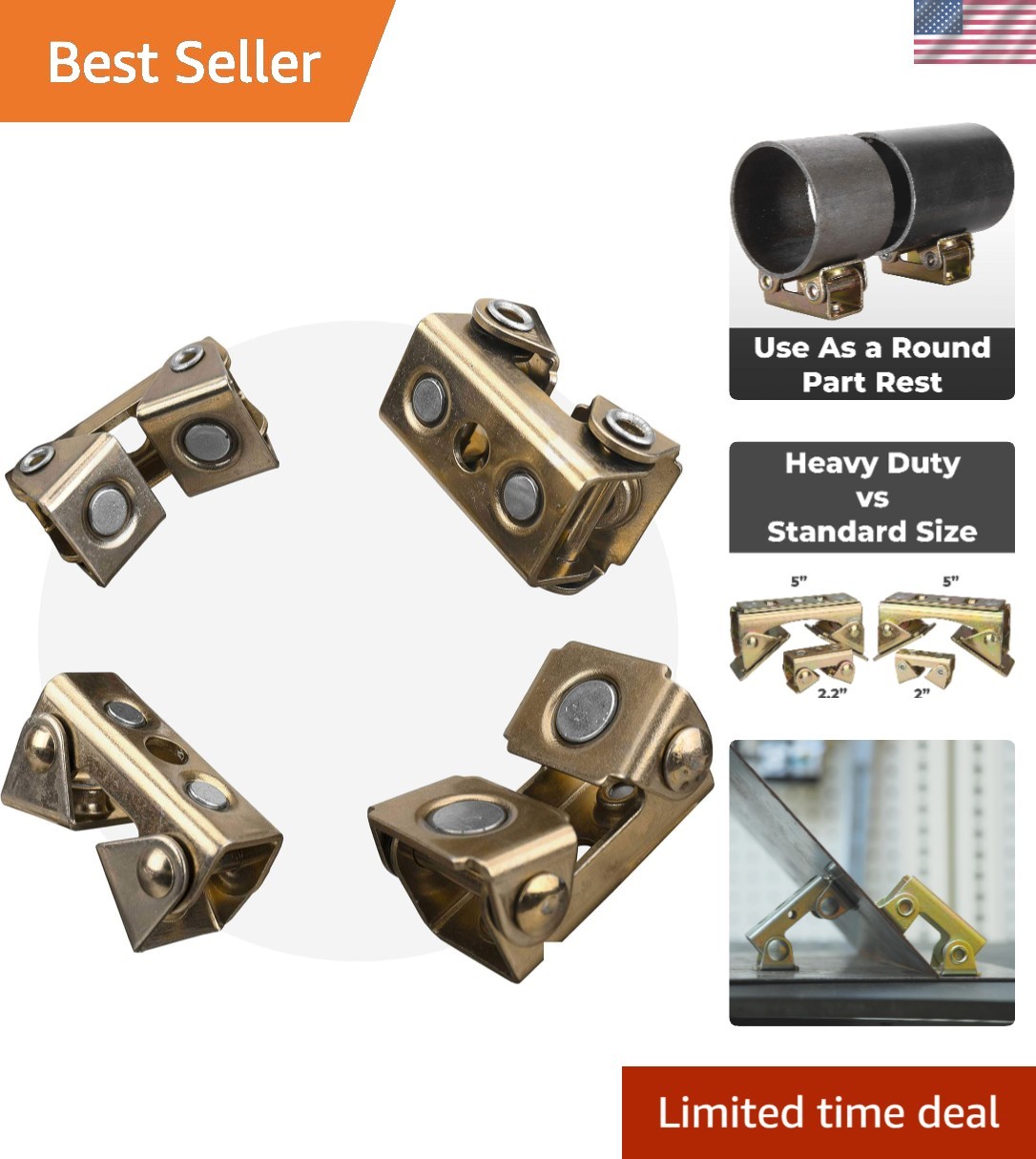 Magnetic V-Pads Kit, Magnets On Both Pad Face & Bottom, 4 Piece Kit : 2 pcs. ...