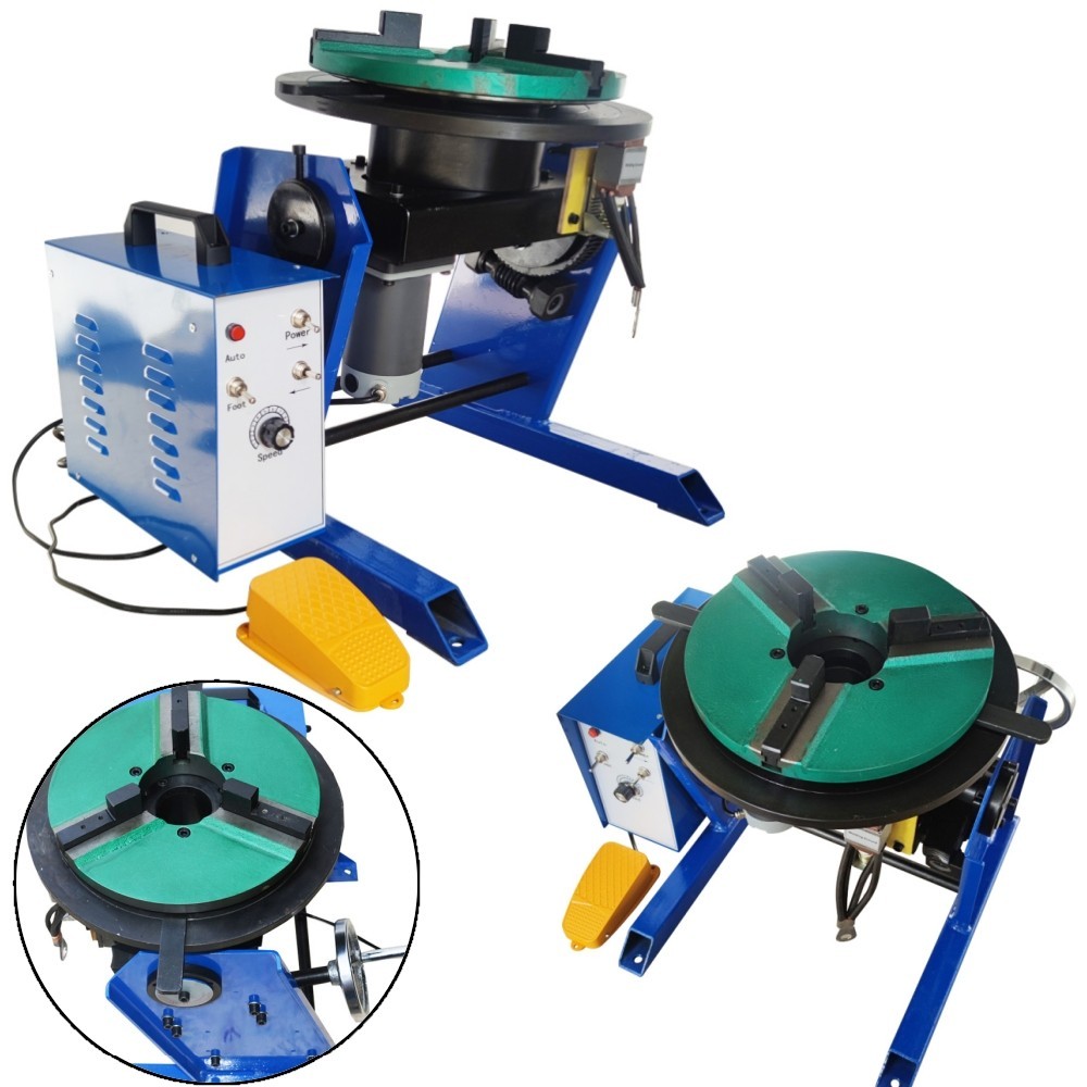 100kg Capacity Rotary Welding Positioner DC Motor Drive w/300mm Chuck+Foot Switc