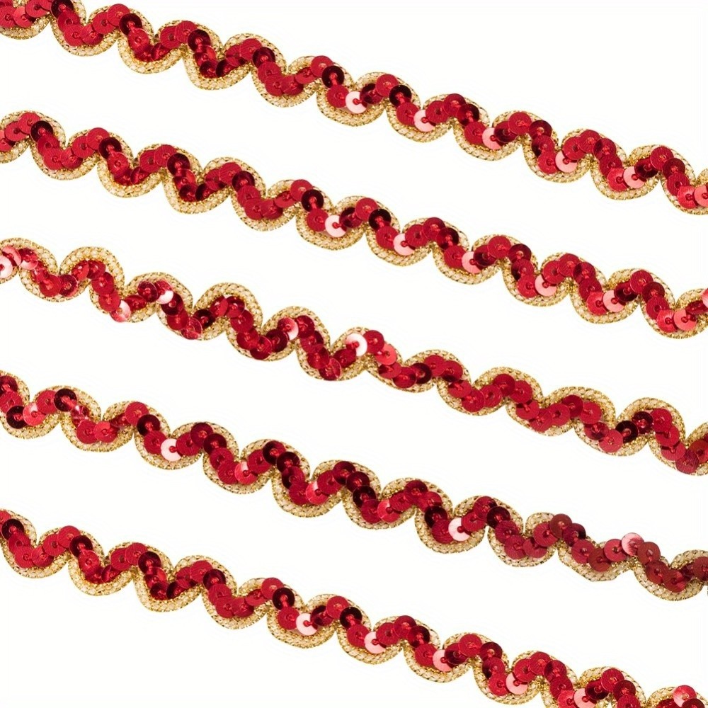 1roll Plastic Paillette Lace Sequins Lace Ribbons with Metallic Wire