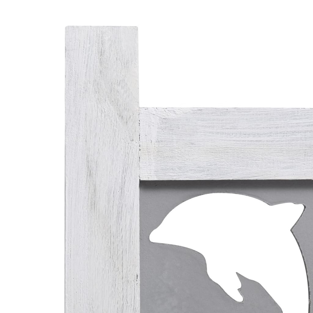 4-Panel Room Divider Gray 55.1"x65" Solid Wood