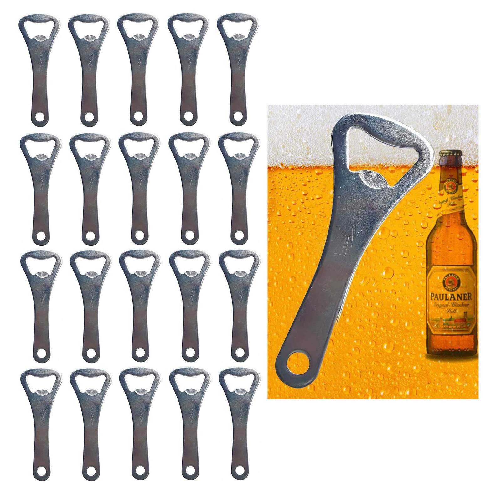 Bottle Opener Bulk,20 Pieces 3.6'' Stainless Steel Beer Bottle Opener Keychai...