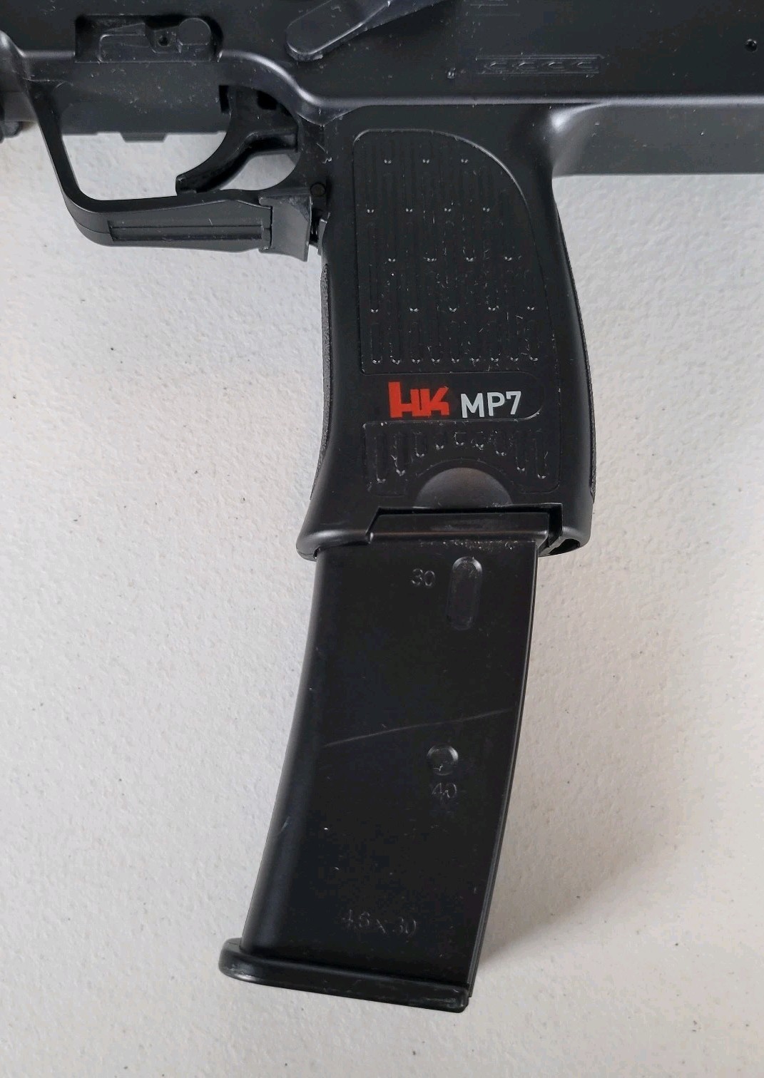 H&K MP7 SMG Airsoft Electric With Grip And Stock Heckler Koch Umarex Untested