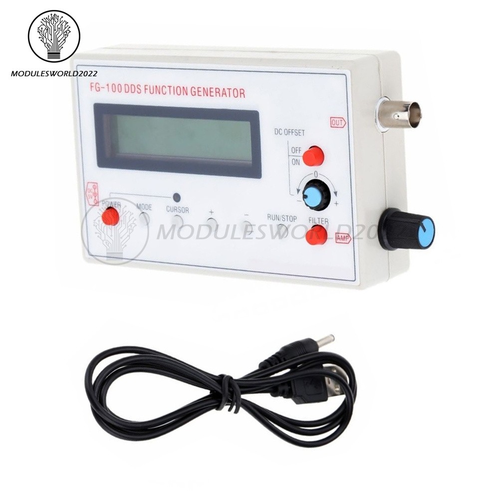 DDS Function Signal Generator Module 1HZ-500KHz Sine + Square Wave + Case FG-100