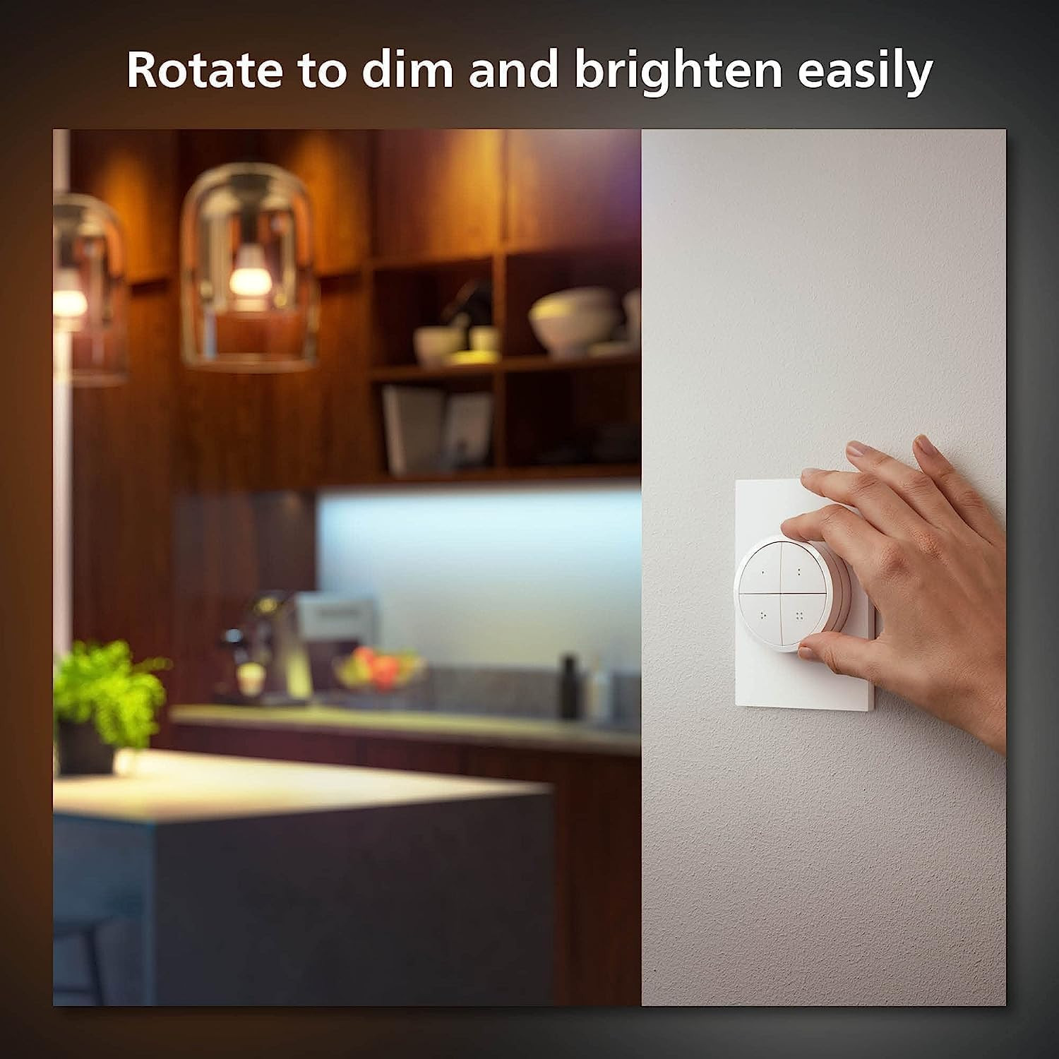 Wall Tap Dial Light Switch, Portable, White - 1 Pack - Requires Lights and Bridg
