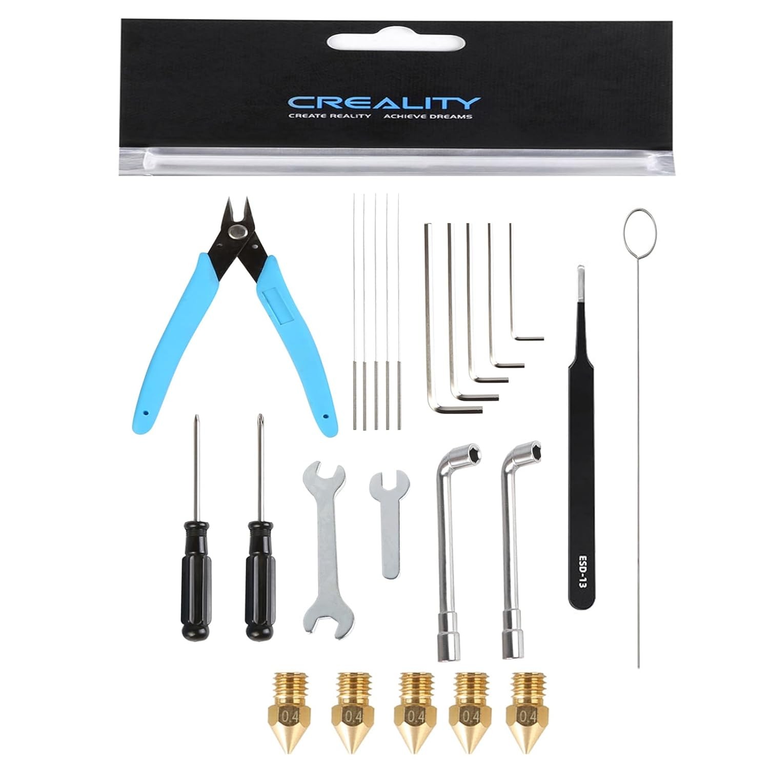 Creality Original 3D Printer Tool Kit, Printing Accessory Includes Clog...