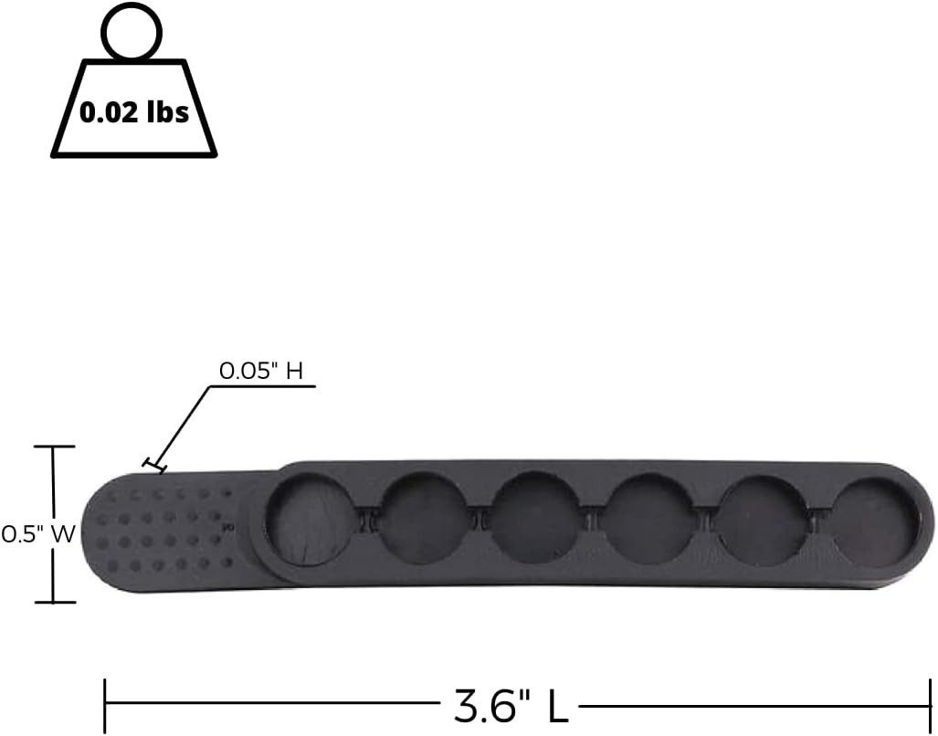 Durable Nylon Speed Strips for Revolvers - Holds 6 Ammunition Rounds, Black