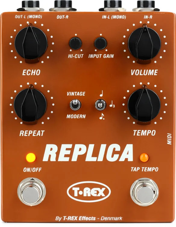 T-Rex Replica Stereo Delay Pedal with Tap Tempo