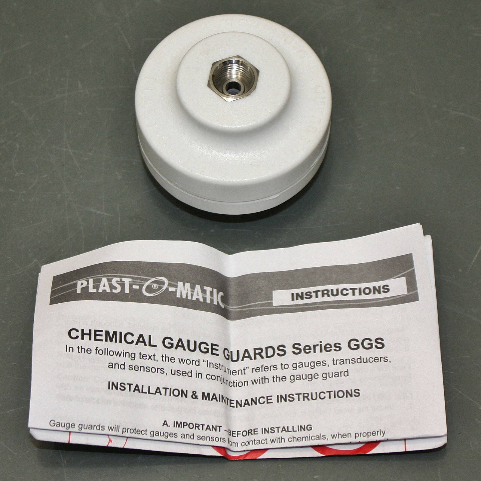 Plast-O-Matic Pressure Gauge Guard GGVS1-PP, 1/4" x 1/2", 250 PSI, Viton, 180° F
