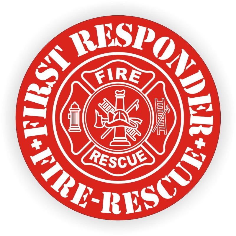 First Responder Firefighter Helmet Decal / Hard Hat Sticker Label Rescue Fire