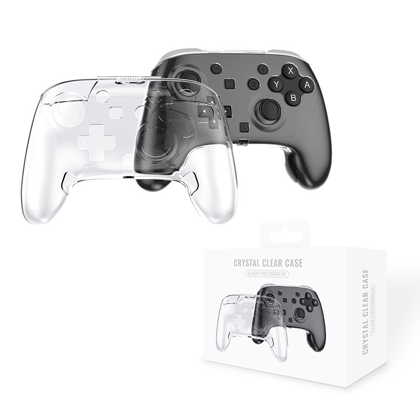 Crystal Clear Case for Switch 2 Pro Game Controller Hard PC Protective Cover
