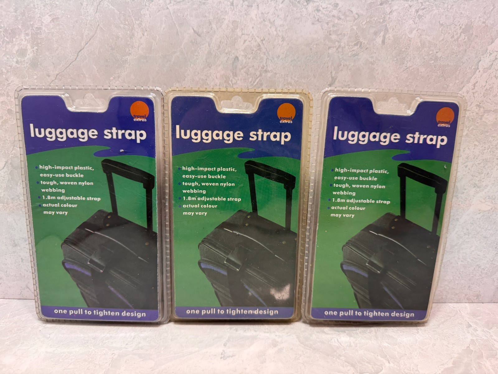 Lot of 3 Rainbow Luggage Straps Adjustable Suitcase Belts with Buckle 1.8m