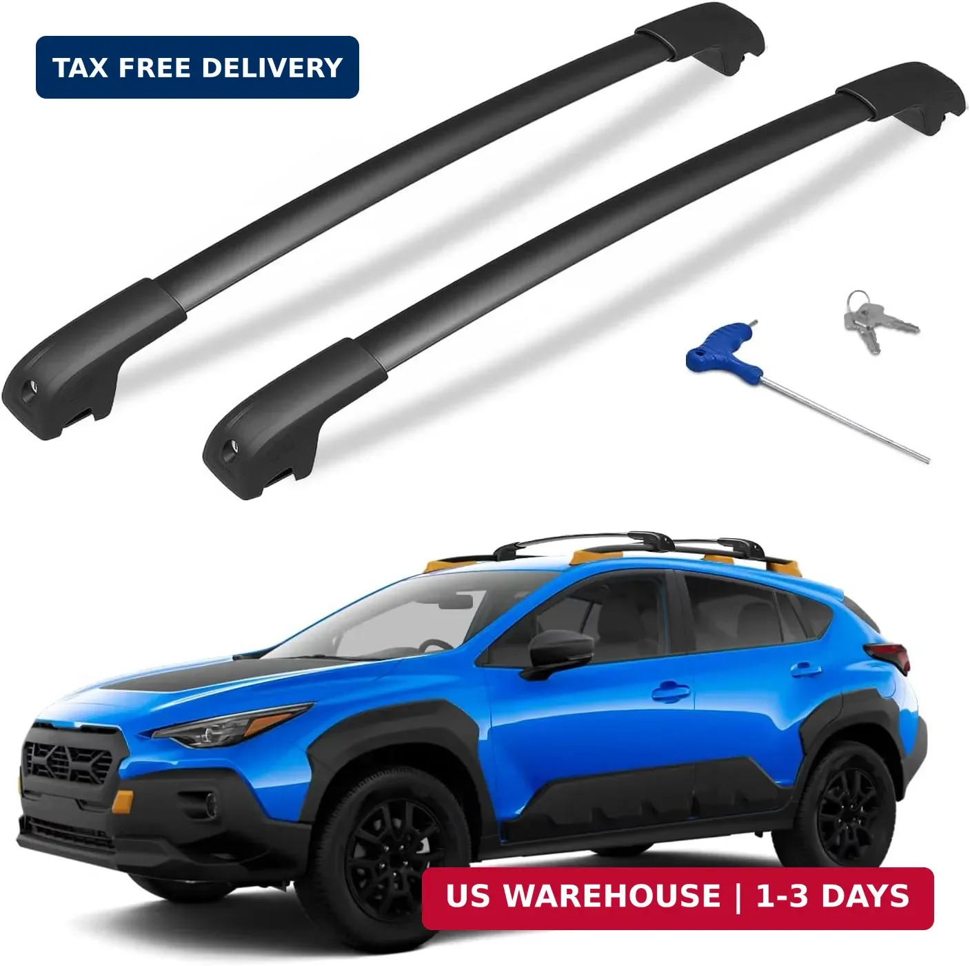 300lbs Lockable Roof Rack Cross Bars Fit for Subaru Crosstrek Wilderness 2024 20