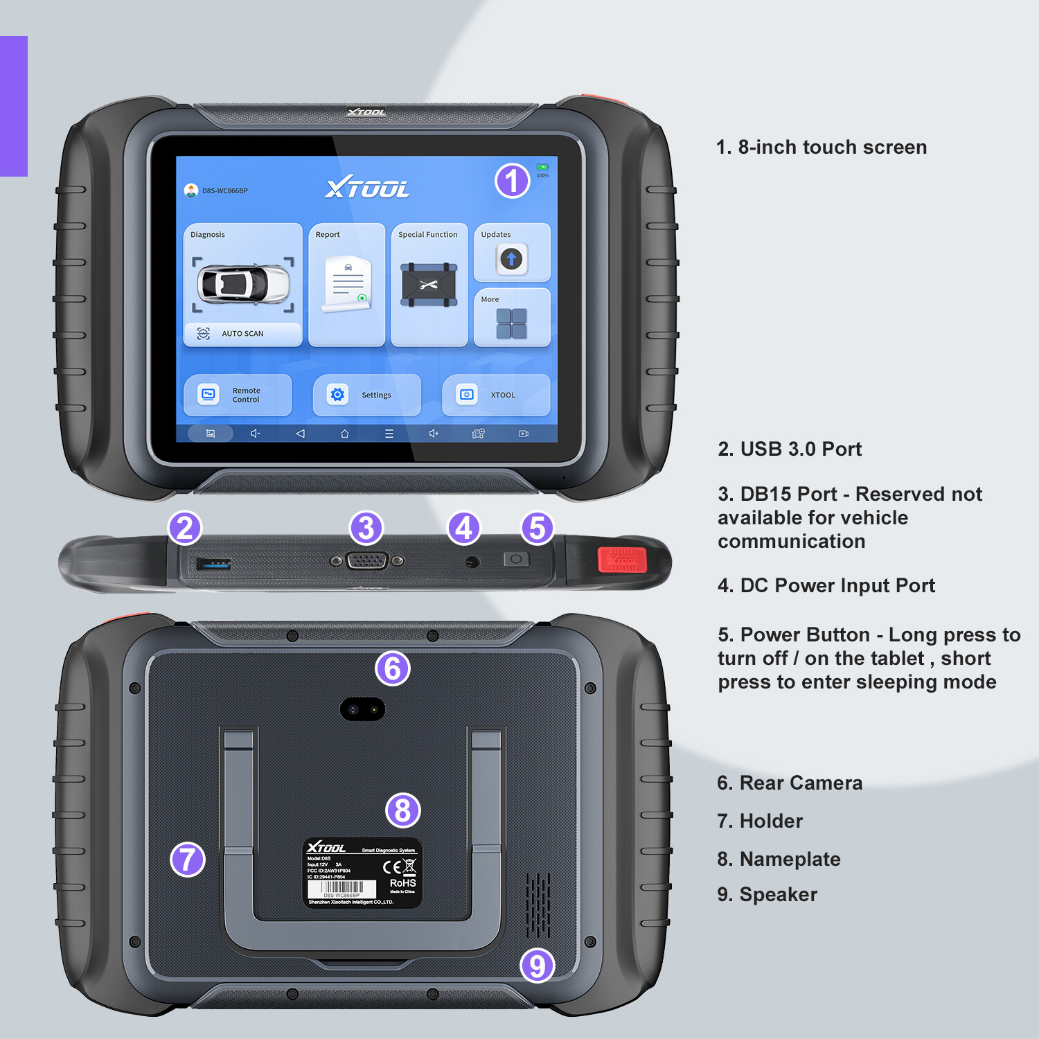 XTOOL D8S Automotive Diagnostic Tool E.CU Coding Full System Topology Mapping