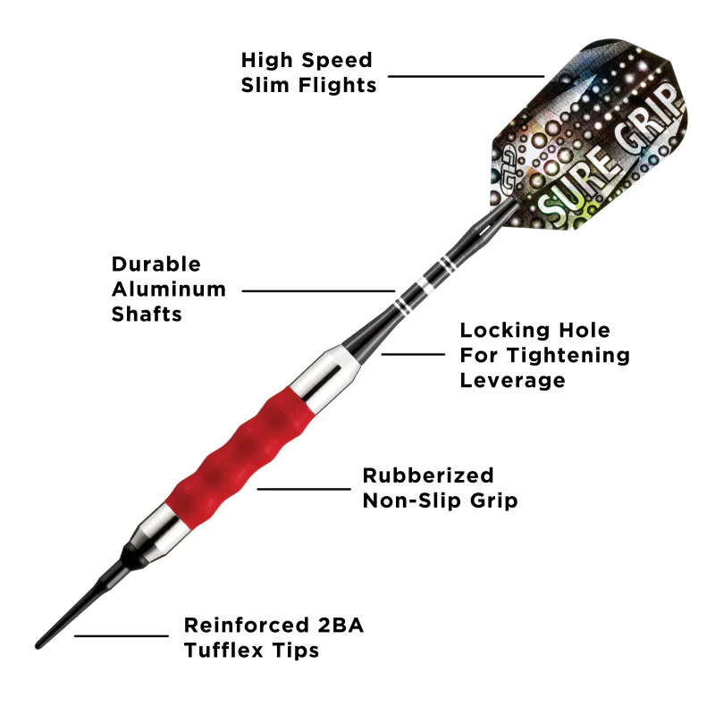 SURE GRIP RED DARTS FROM GLD 16 GRAM NEW SHIPS FREE FLIGHTS FREE 20-0007