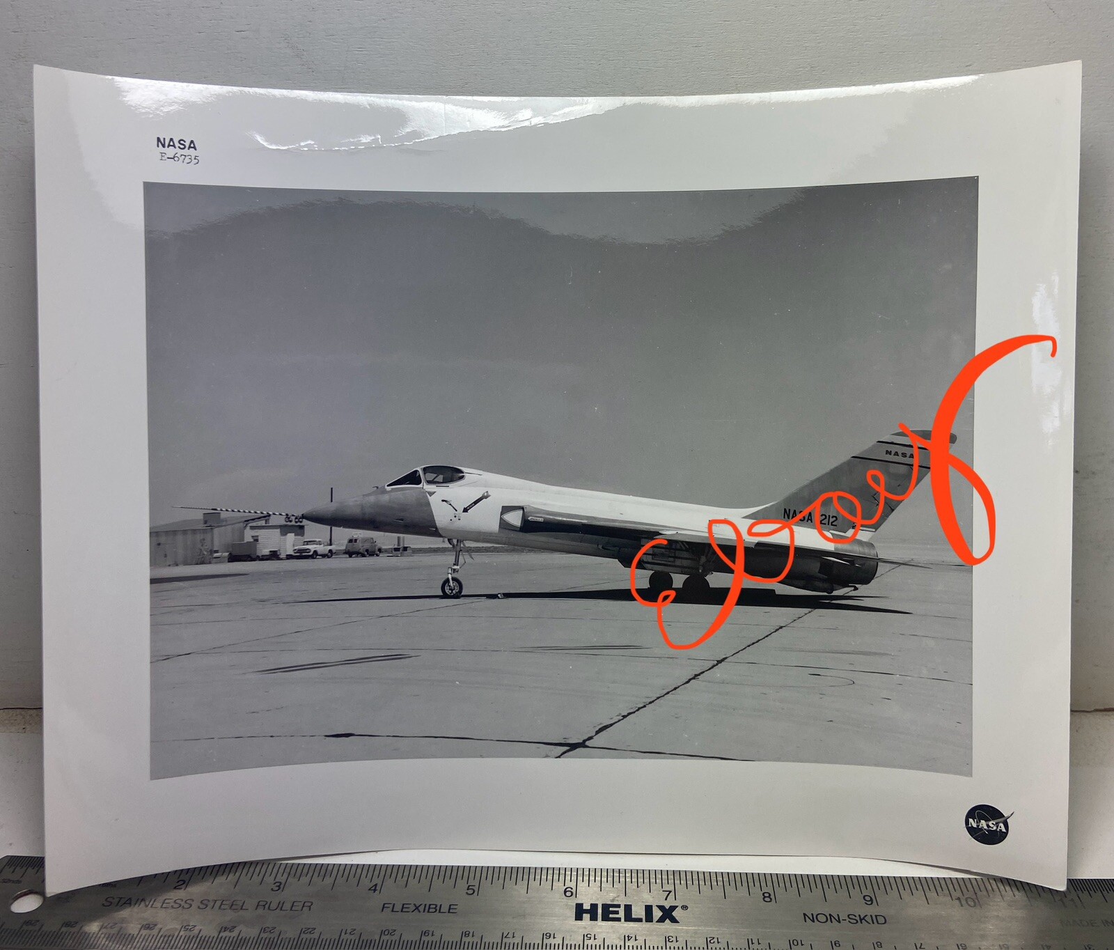 vtg b/w USAF Original NASA PHOTO E-6735 Edwards 212 Skylancer f5D-1 Jet Plane