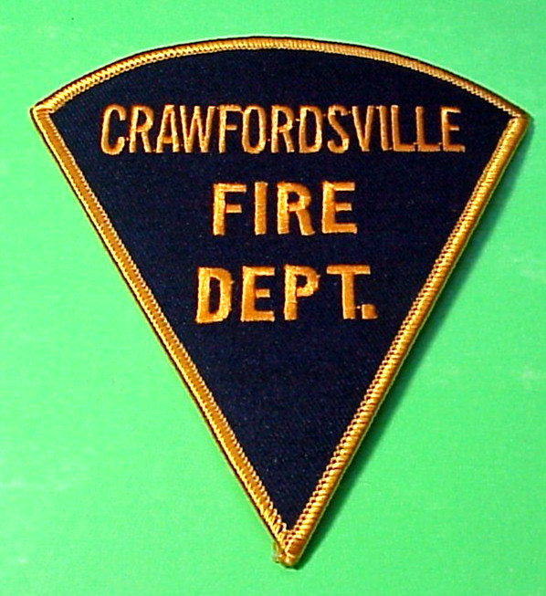 CRAWFORDSVILLE  INDIANA  IN  4 1/2" FIRE DEPT  PATCH  FREE SHIPPING!!!