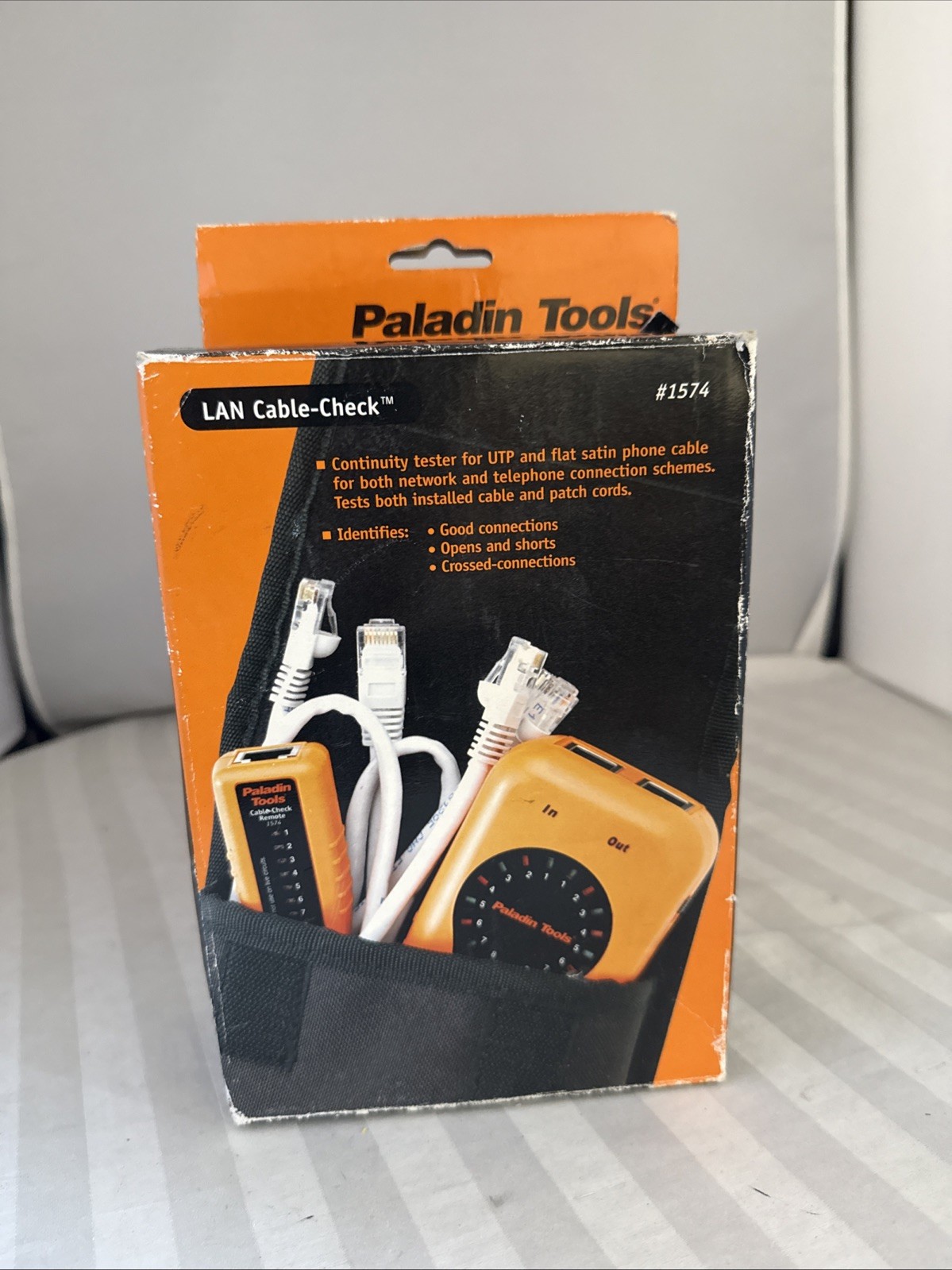 Paladin Tools 1574 LAN Cable-Check RJ45 Network Ethernet Cable Wire Tester - New