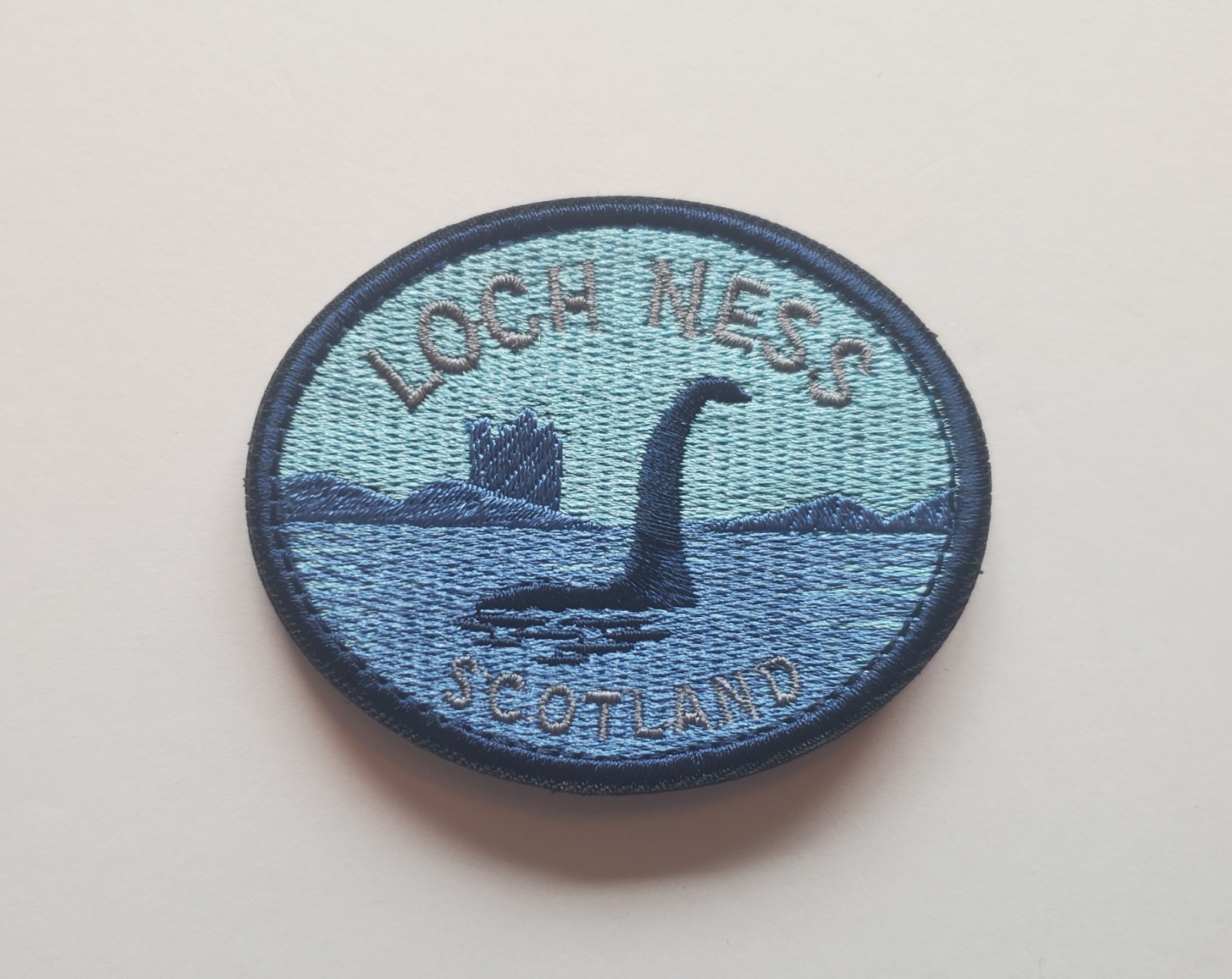 Loch Ness Monster Scotland Embroidered Morale patch Hook & Loop Backing 3" x 2.5