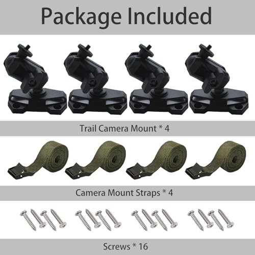 Trail Camera Mount, 360° Adjustable Game Camera Holder Tree Mount with Strap,