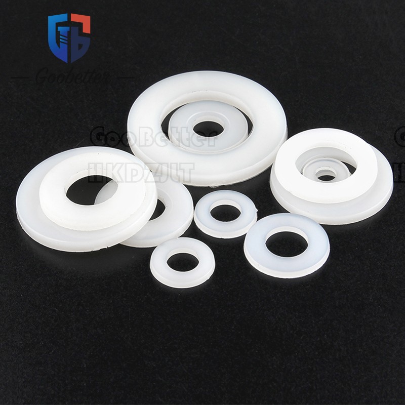 PTFE Plastic Nylon Flat Spacer Washer Insulation Gasket Ring For Screw Bolt