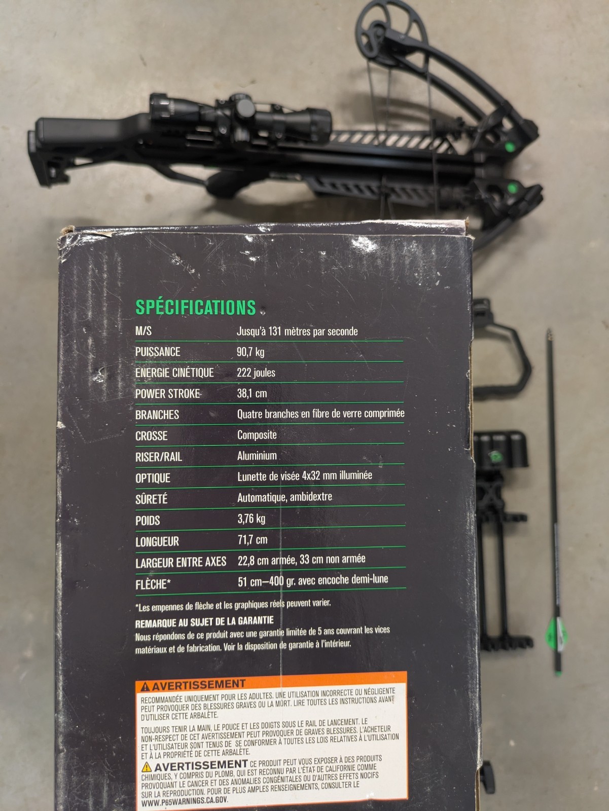 CenterPoint Wrath 430 Compound SC package Crossbow 430 FPS