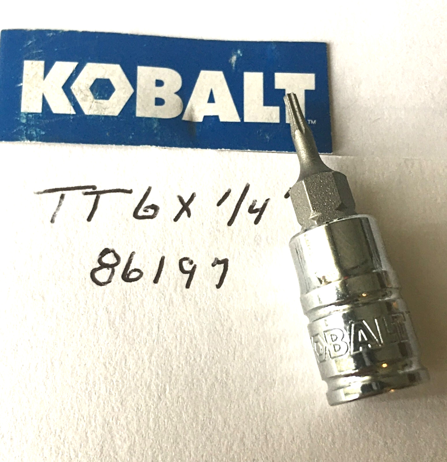 Kobalt T6 x 1/4" Dr Tamper Proof Star Bit Socket  # 86197  Free  USA Shipping