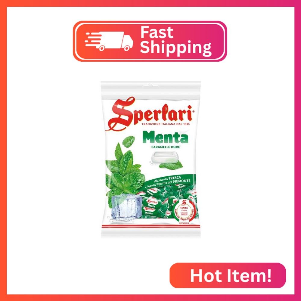 Sperlari "Menta" Mint Hard Candy Bag, Individually Wrapped Italian Sweets, 500 g
