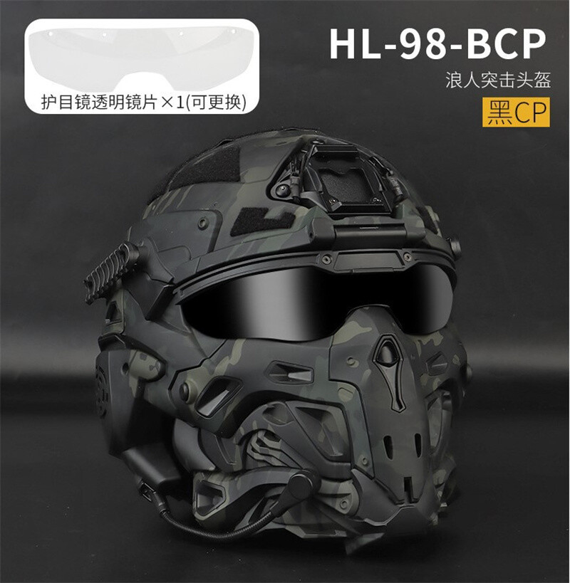 Tactical Assault Helmet Airsoft Military Full Mask Goggles Modular Protective