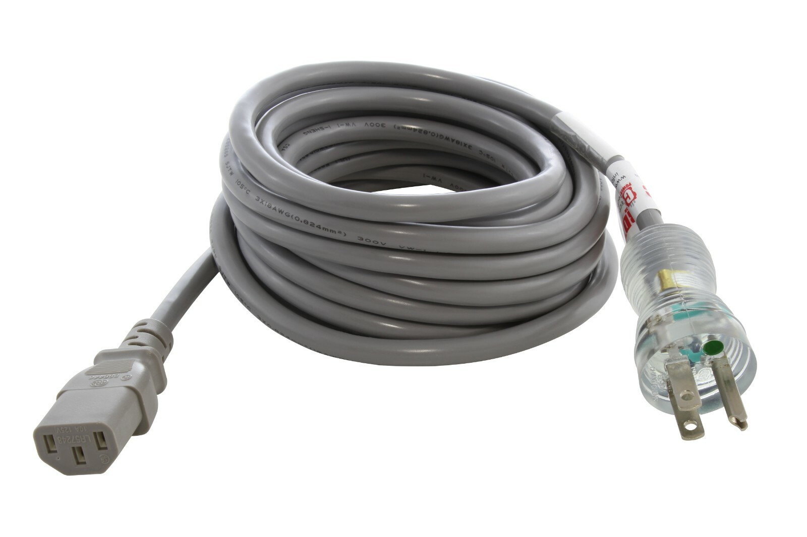 8ft 10A 18/3 Medical Grade Power Cord With C13 Connector by AC WORKS®