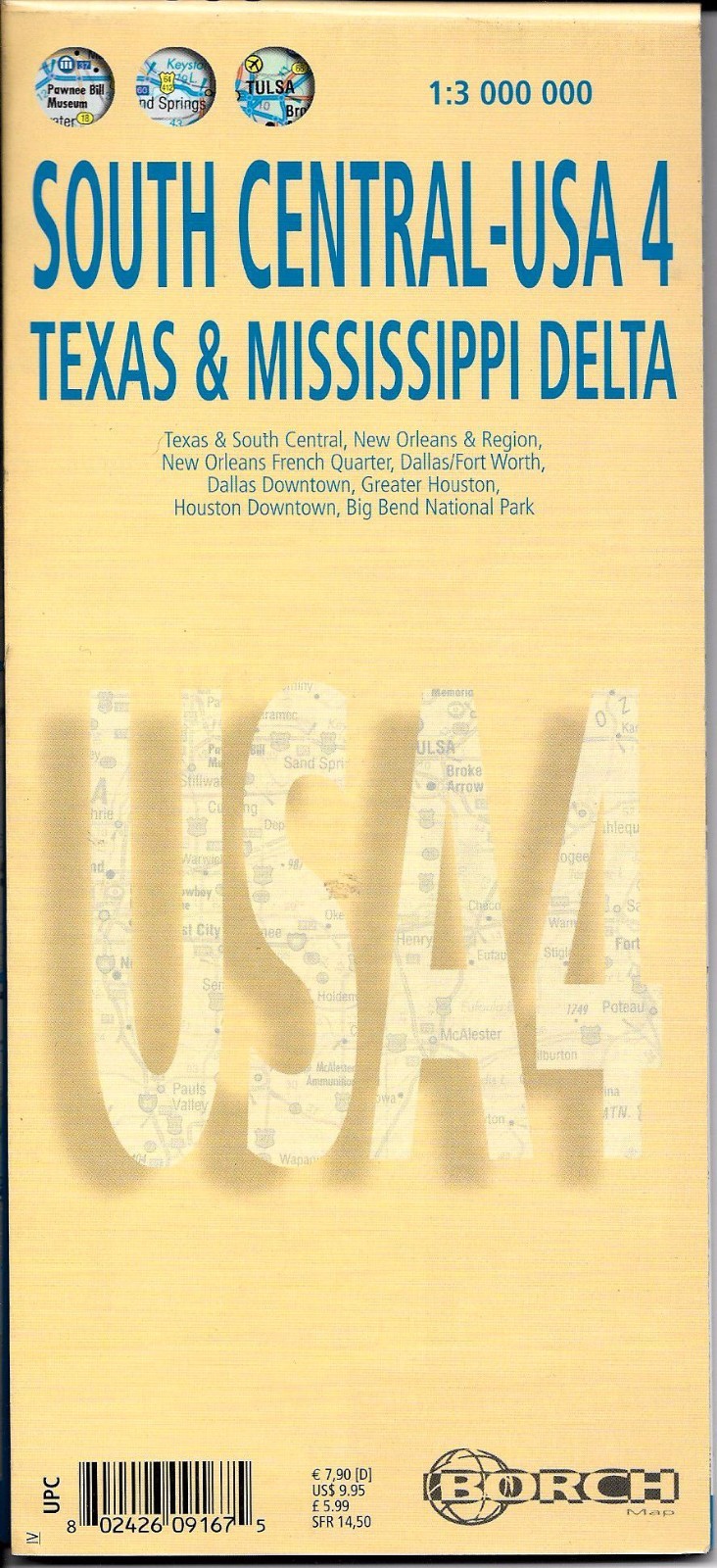 Map of South Central USA, Texas & Mississippi Delta, Map #4,  by Borch