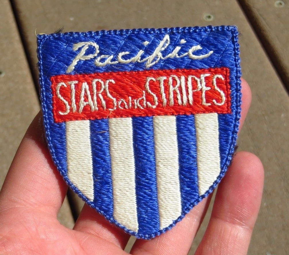 WW2 US Army Military Pacific Stars Stripes War Correspondent Japanese Made Silk