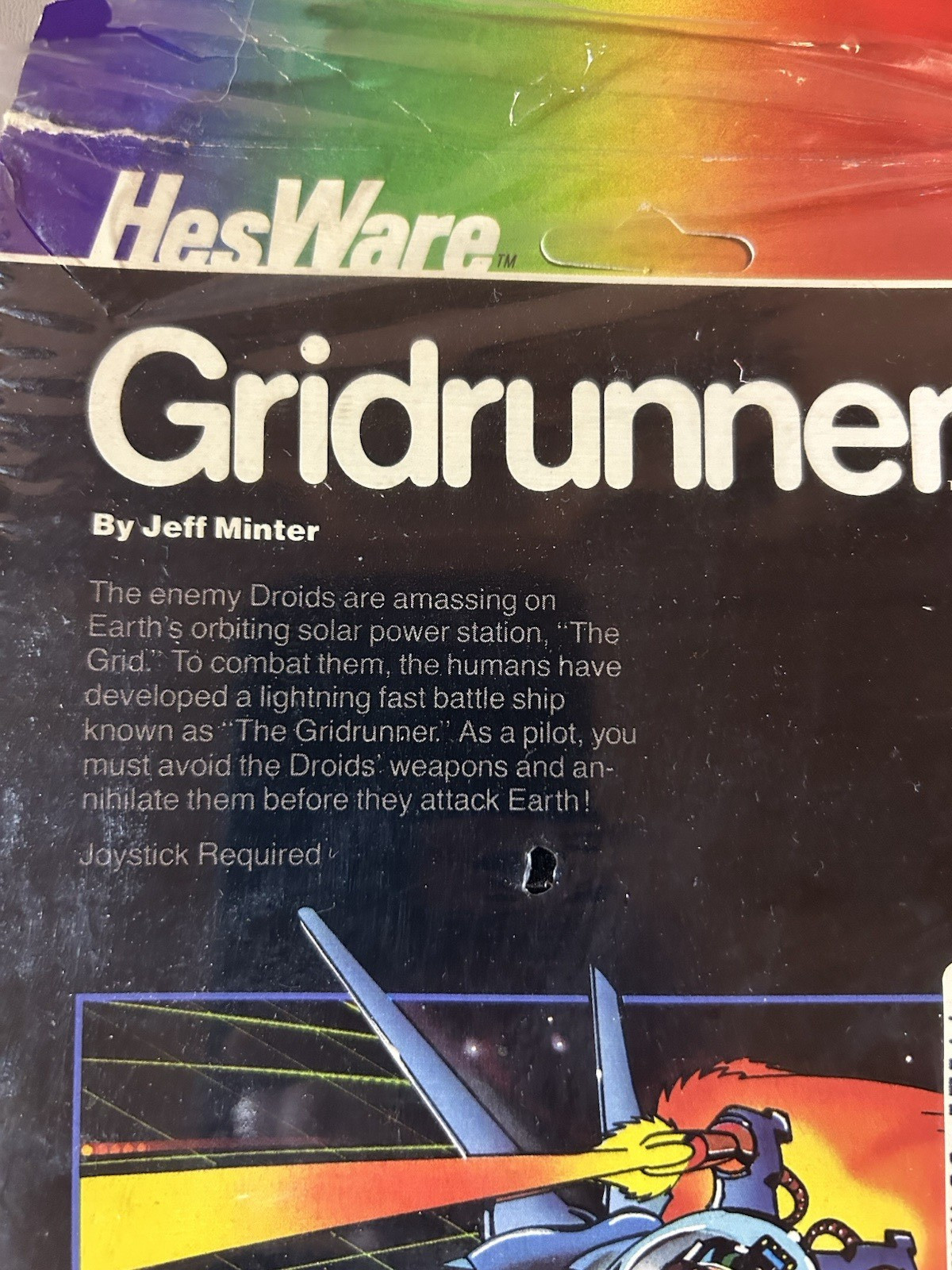 HESWARE GAMES GRIDRUNNER COMMODORE 64 GAME BOX AND CARTRIDGE