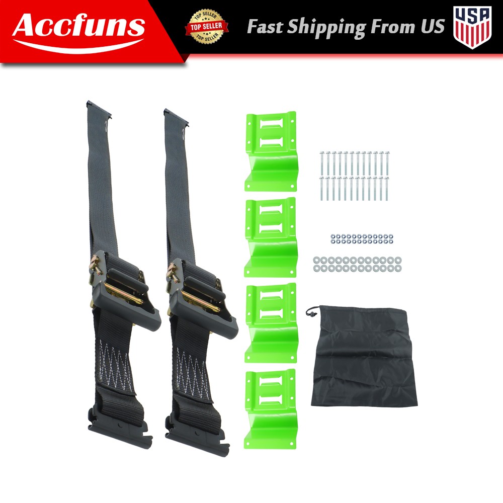 Tie Down Straps Set (2PK) - 4,400lb Guaranteed Max Heavy Duty Wheel Chock