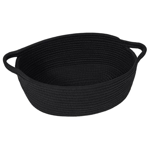 Small Woven Basket, Baskets for Gifts 12x8x5 Inch (Pack of 1) Pure Black