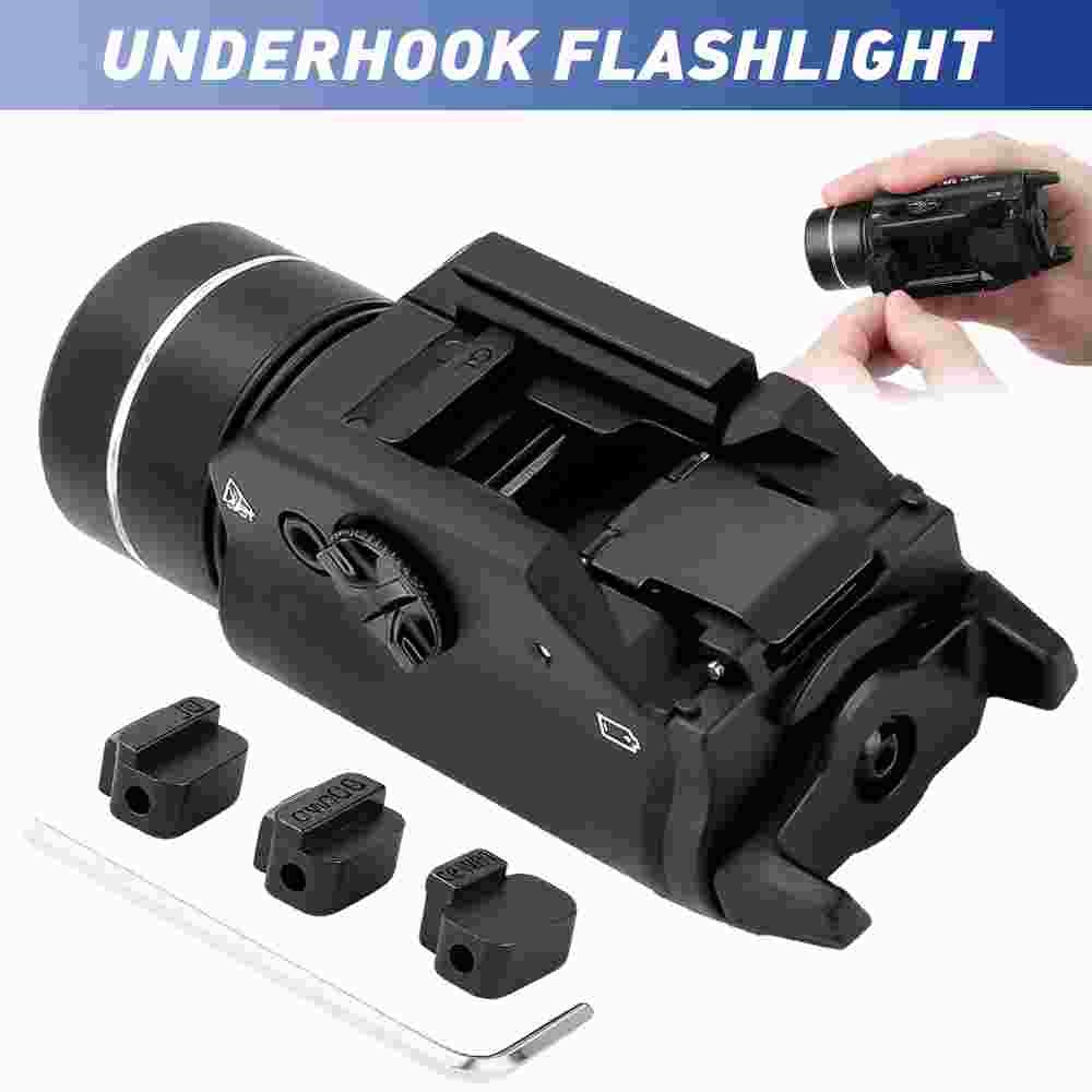 High Quality Black Tactical 1000Lumen C4LED Strong Weapon Flashlight Gun Light