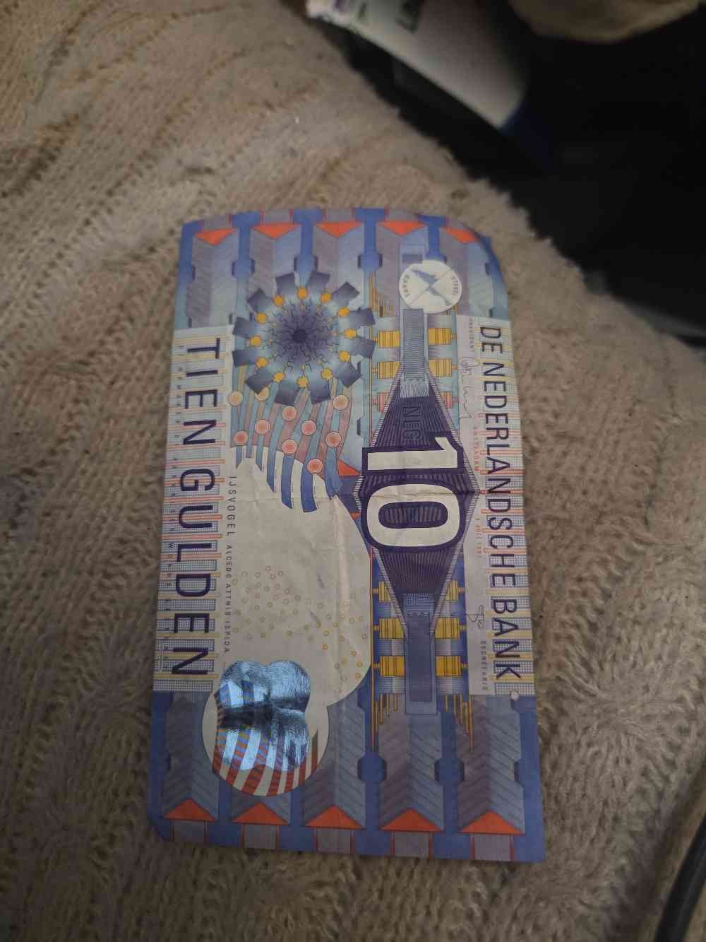 Netherlands 10 Gulden 1997 P-99 Pre-Euro Kingfisher Dutch Banknote