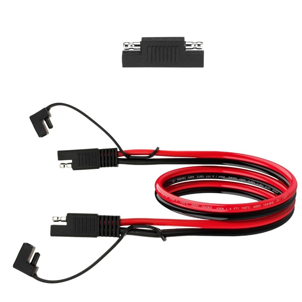 1FT 10AWG SAE Extension Cable with Polarity Reverse Adapter for RV,Solar Panel