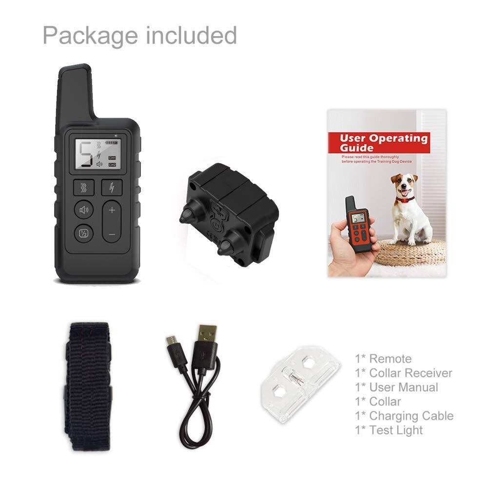 Dog Training Collar Pet Electric Shock Collar Waterproof with Remote For Dogs