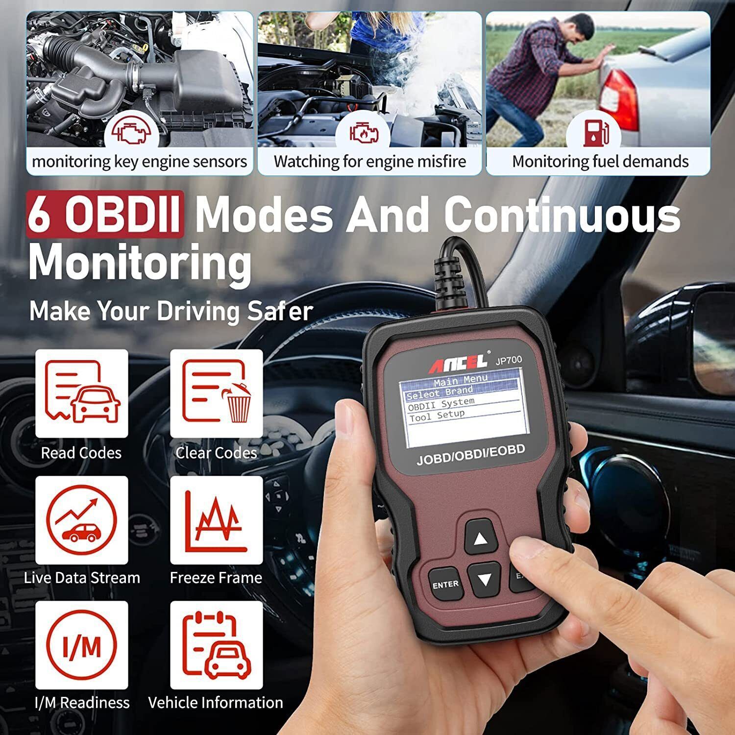 ANCEL JP700 OBD2 Diagnostic Code Reader Japanese Car Vehicles Engine Check Fault