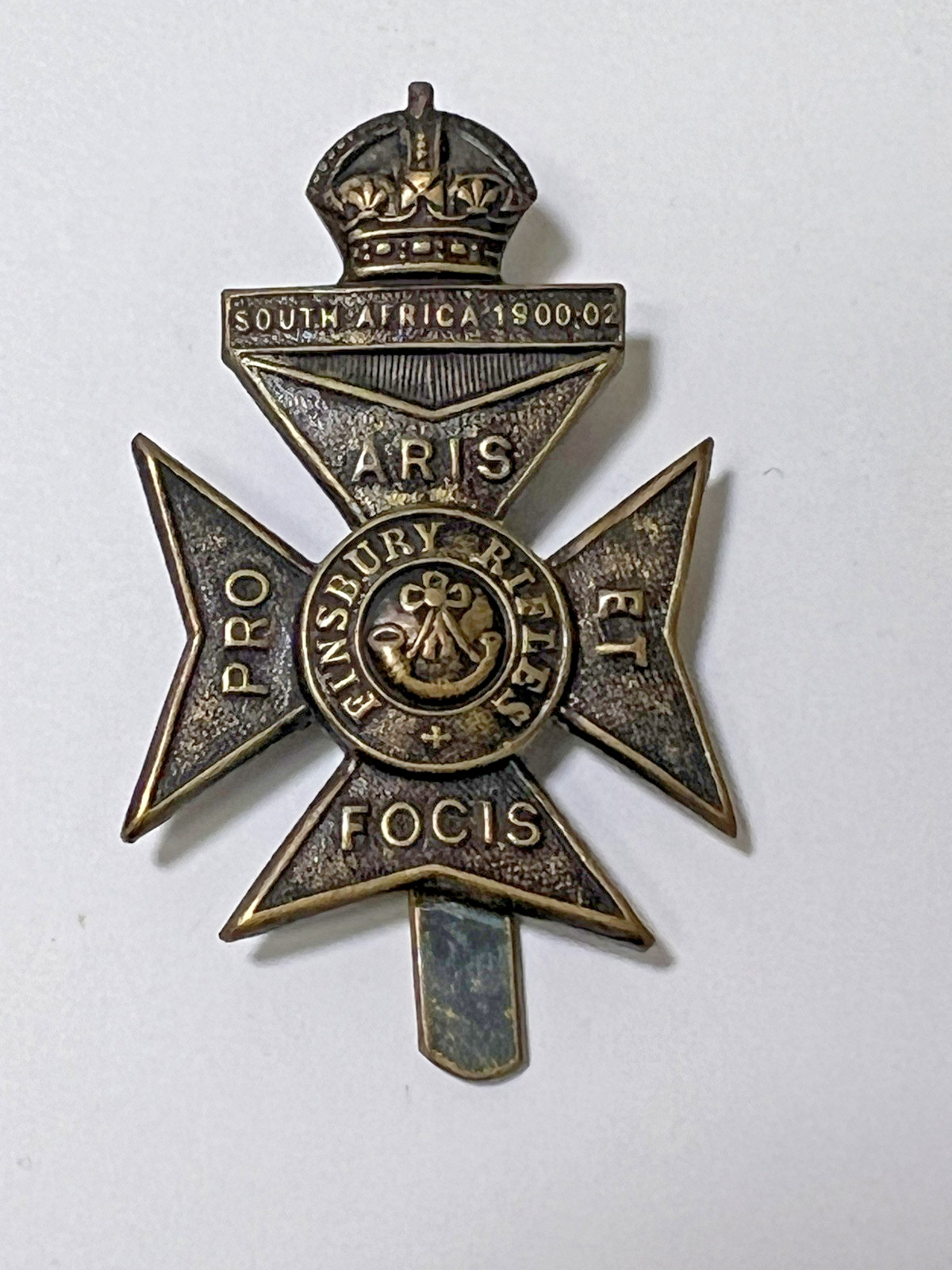 Original Vintage 11th (Finsbury Rifles) Battalion County of London Cap Badge