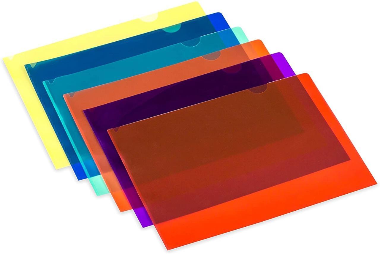 Lightahead LA-7555 Clear Document Folder US Letter,A4 Size, Set of 12- 6 colors