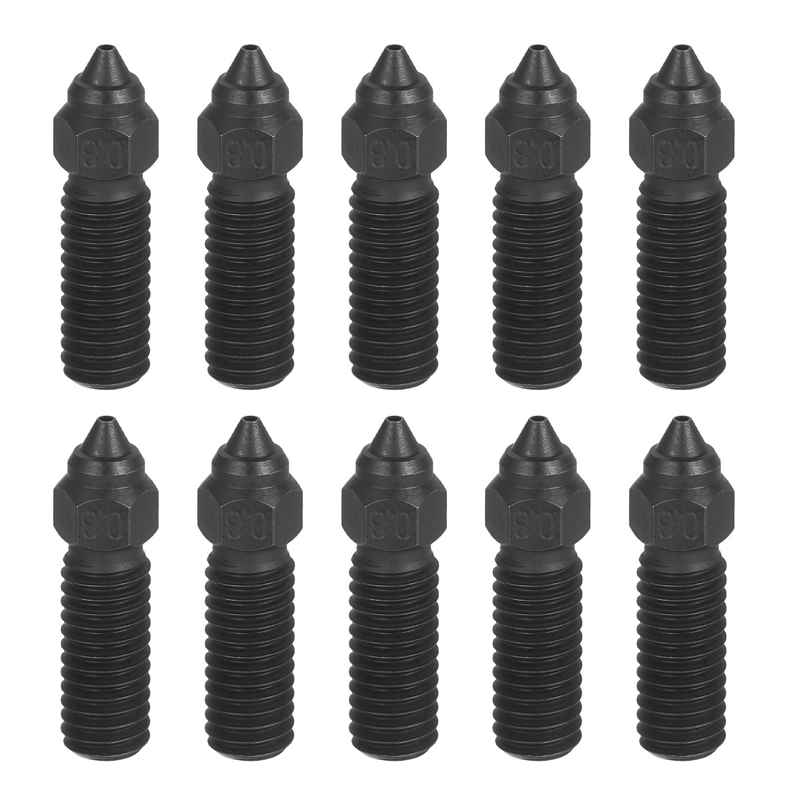 10 Pcs Hardened Steel Nozzles, 0.8mm M6 Thread for Carbon 3D Printers