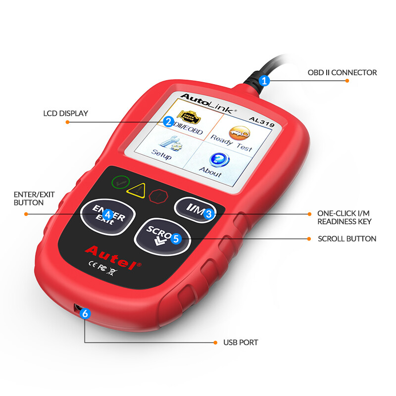 Autel Autolink AL319 OBD2 CAN OBDII Auto Car Code Reader Diagnostic Scanner Tool