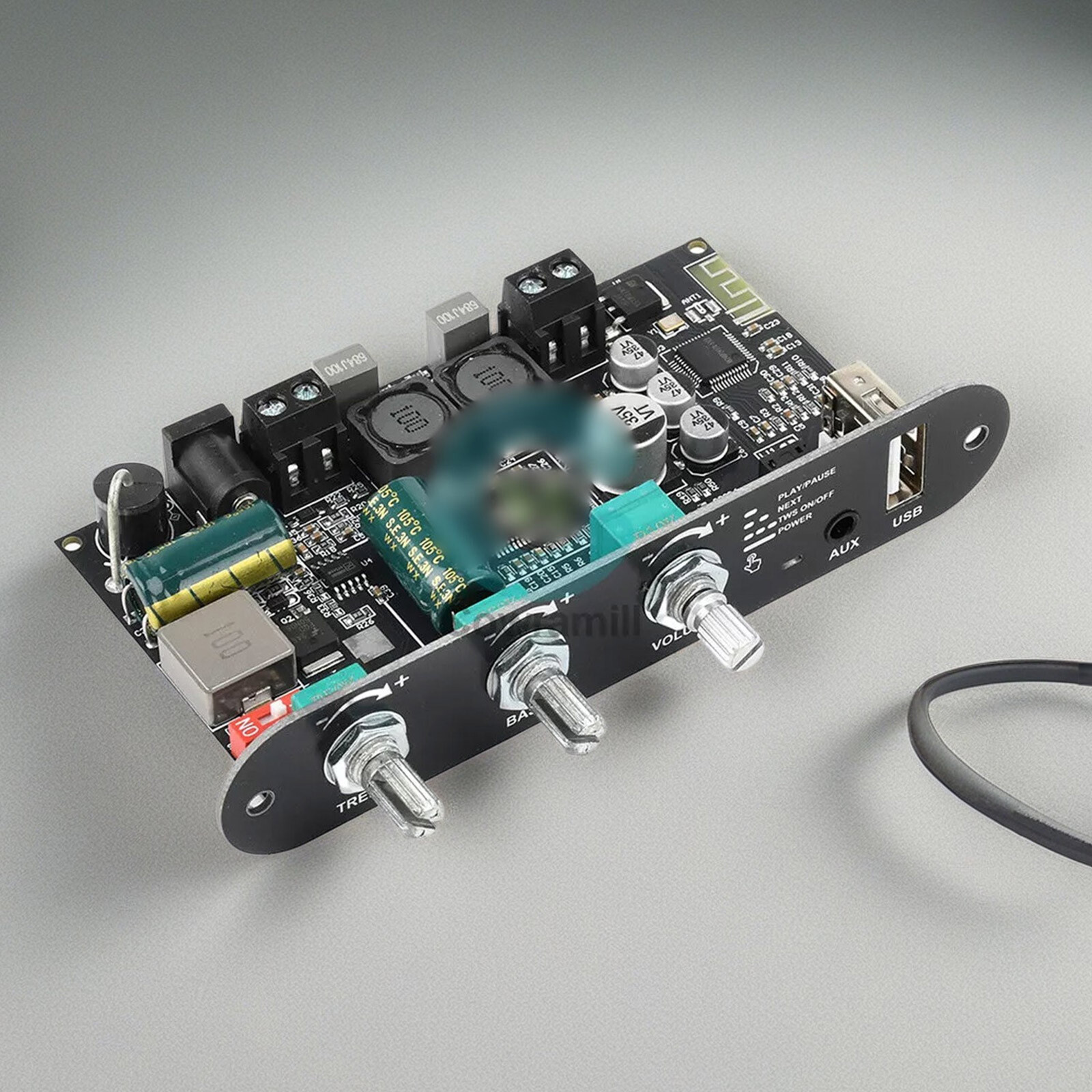 100W Mono Bluetooth Audio Power Amplifier Module Bass Treble Adjustable